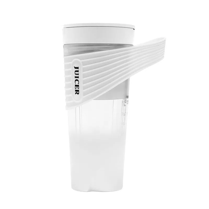 Portable rechargeable blender in black with USB charging cable, cup brush, and straw on a white background