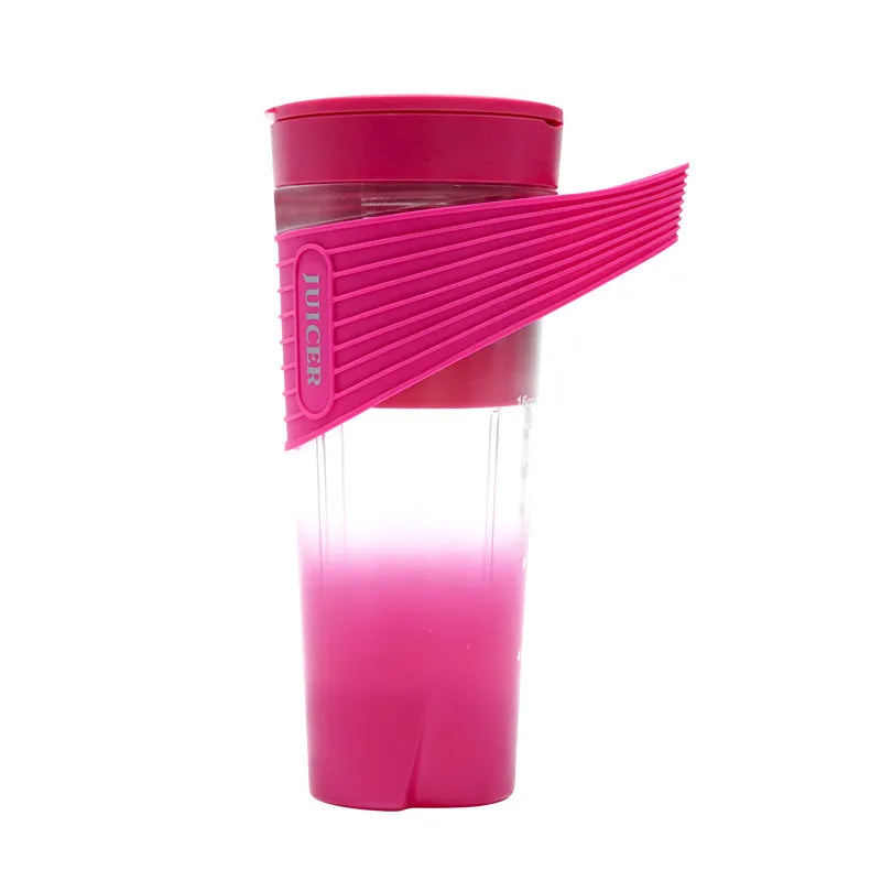 Portable rechargeable blender in black with USB charging cable, cup brush, and straw on a white background