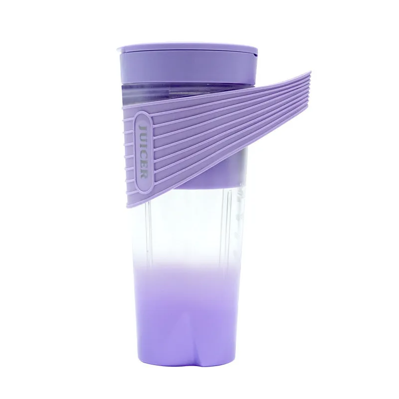 Portable rechargeable blender in black with USB charging cable, cup brush, and straw on a white background