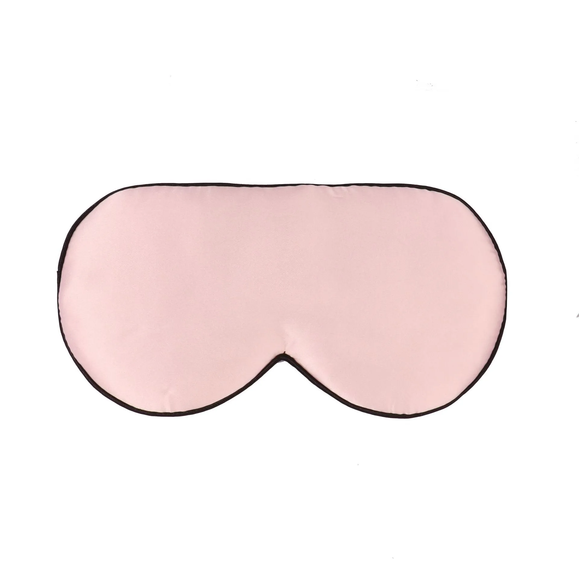 Double-sided mulberry silk sleep eye mask with embroidered pattern in champagne colour