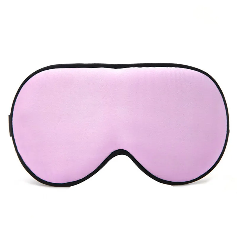 Double-sided mulberry silk sleep eye mask with embroidered pattern in champagne colour