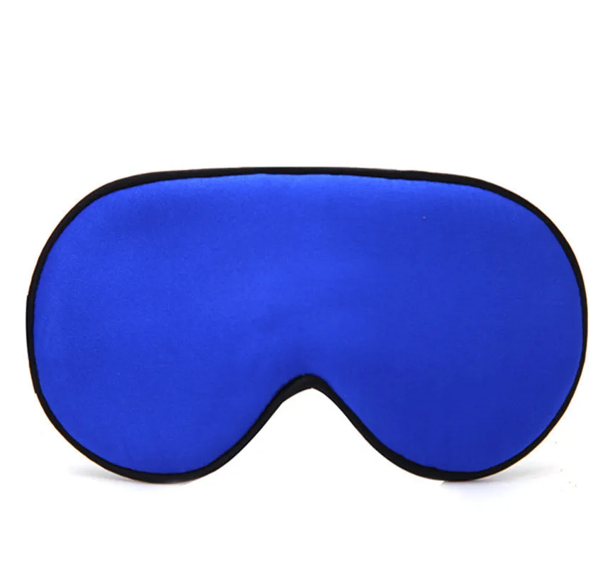 Double-sided mulberry silk sleep eye mask with embroidered pattern in champagne colour