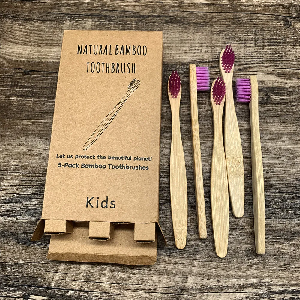 Eco friendly bamboo soft fibre toothbrush with biodegradable handle for adults