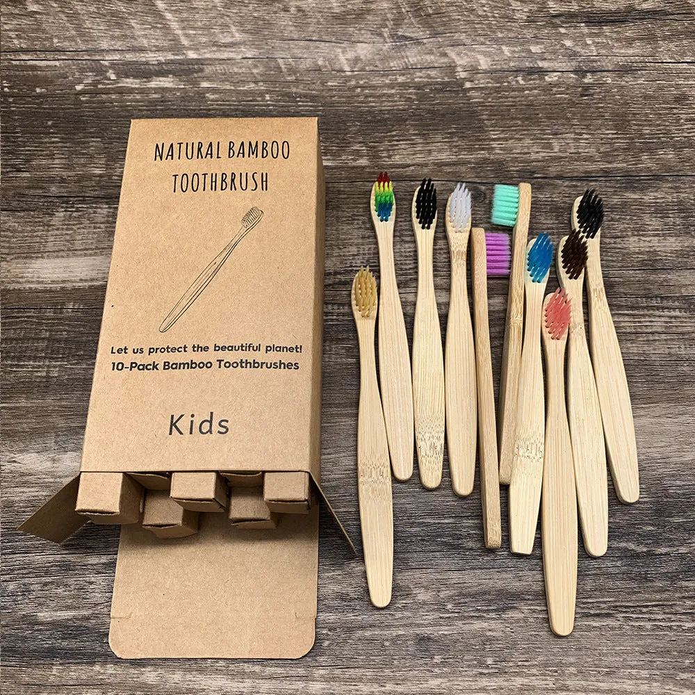 Eco friendly bamboo soft fibre toothbrush with biodegradable handle for adults