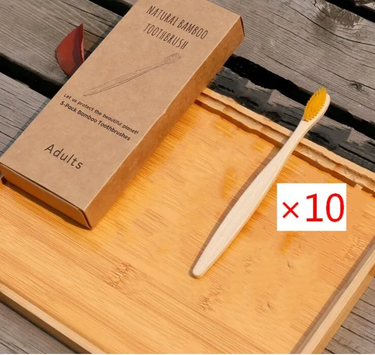 Eco friendly bamboo soft fibre toothbrush with biodegradable handle for adults