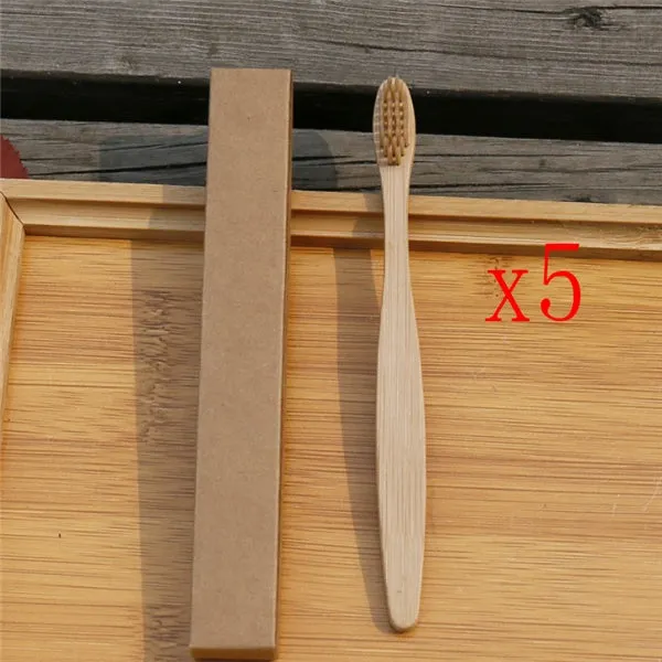 Eco friendly bamboo soft fibre toothbrush with biodegradable handle for adults