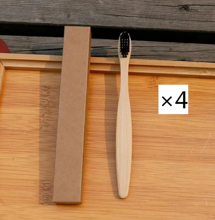Eco friendly bamboo soft fibre toothbrush with biodegradable handle for adults