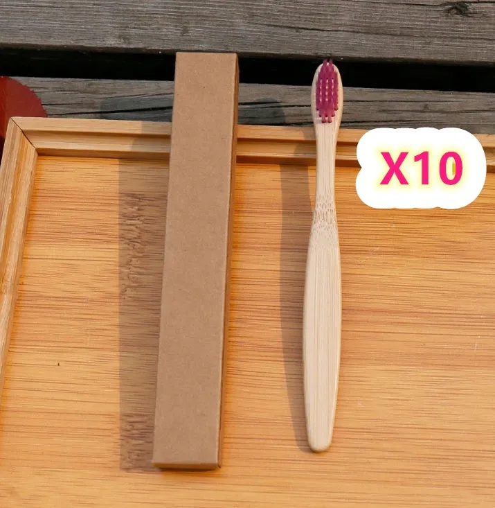 Eco friendly bamboo soft fibre toothbrush with biodegradable handle for adults