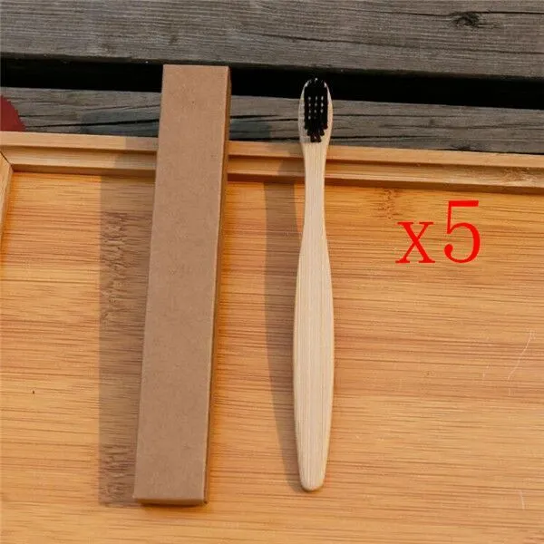 Eco friendly bamboo soft fibre toothbrush with biodegradable handle for adults
