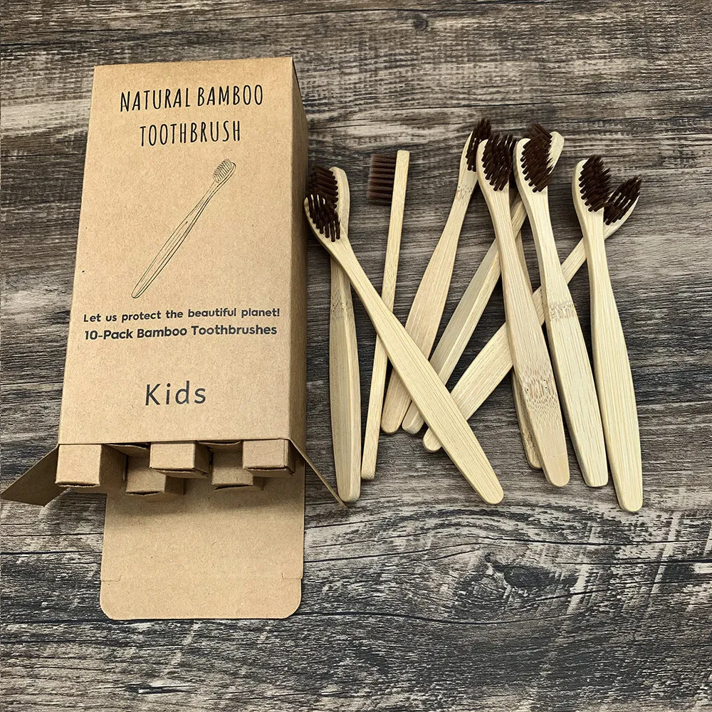 Eco friendly bamboo soft fibre toothbrush with biodegradable handle for adults