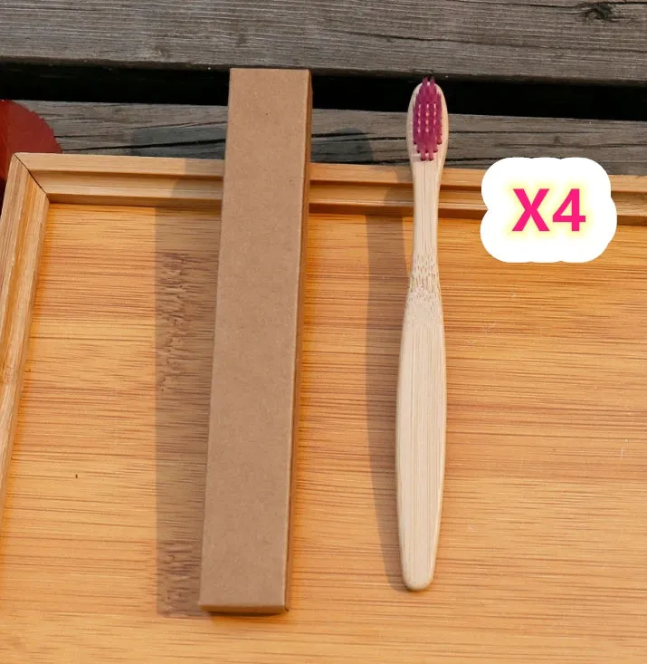 Eco friendly bamboo soft fibre toothbrush with biodegradable handle for adults