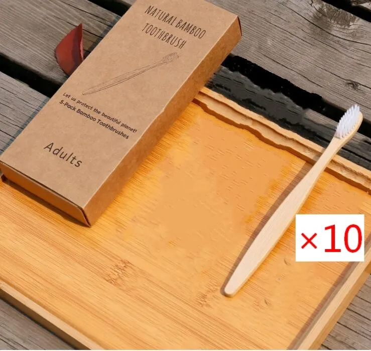 Eco friendly bamboo soft fibre toothbrush with biodegradable handle for adults