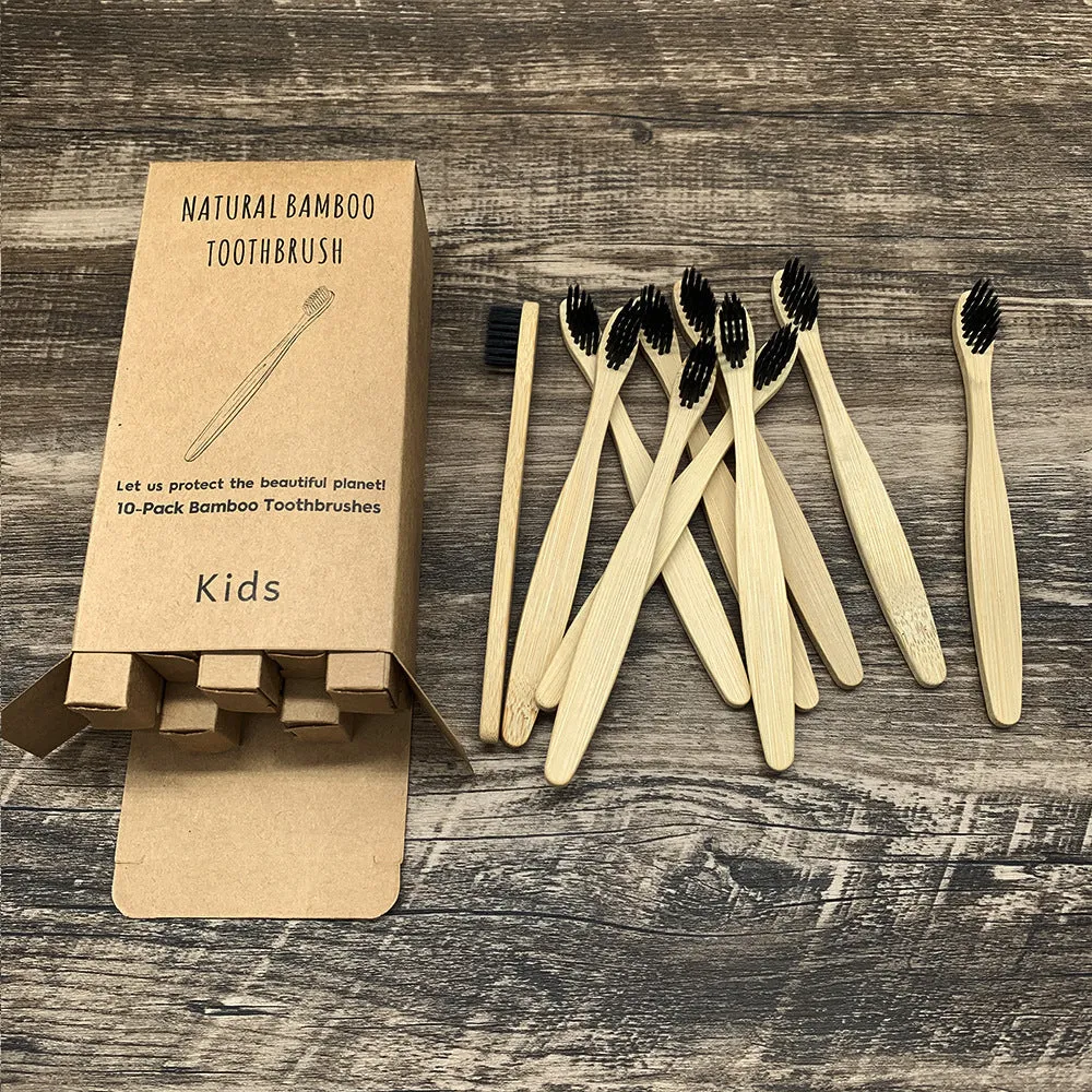 Eco friendly bamboo soft fibre toothbrush with biodegradable handle for adults