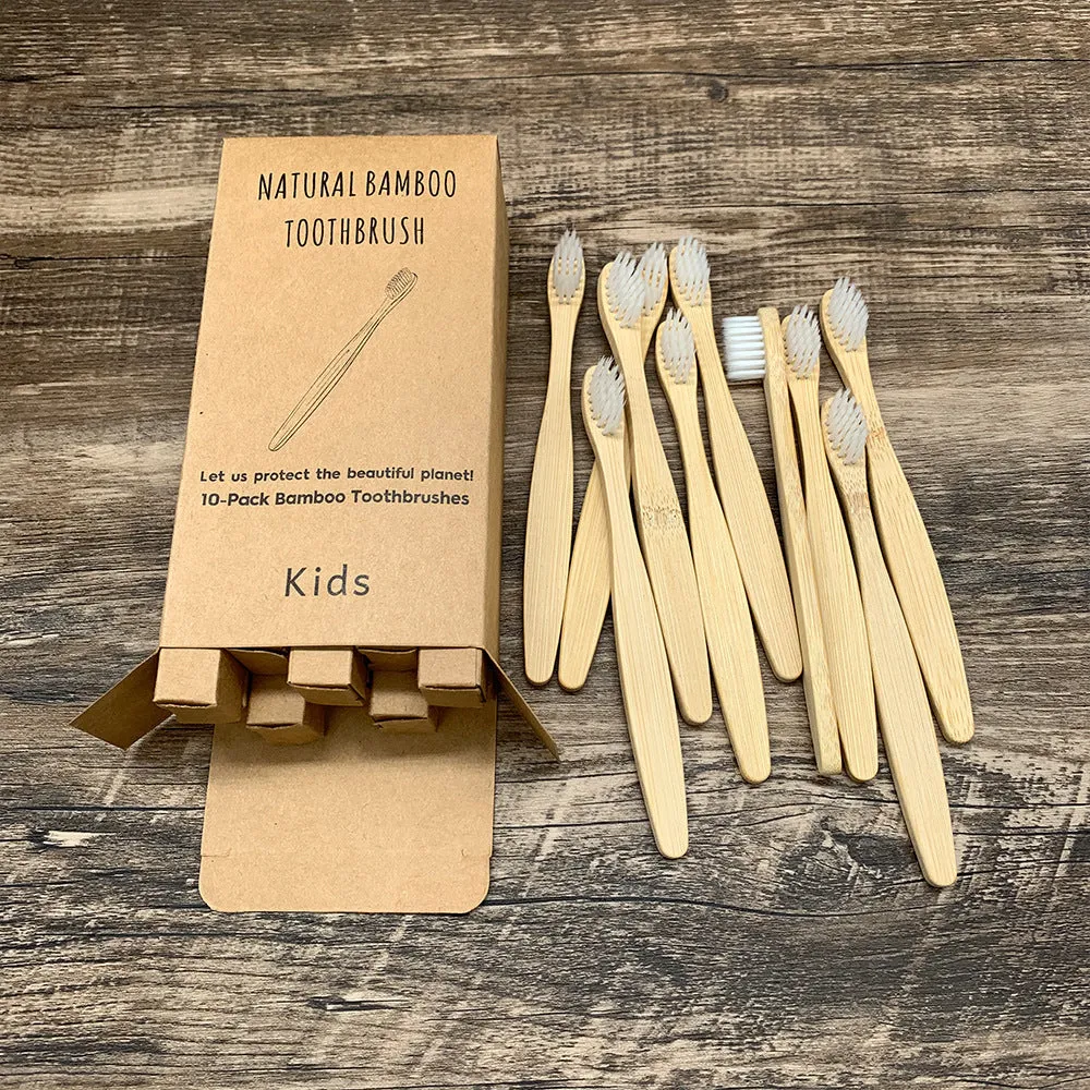 Eco friendly bamboo soft fibre toothbrush with biodegradable handle for adults