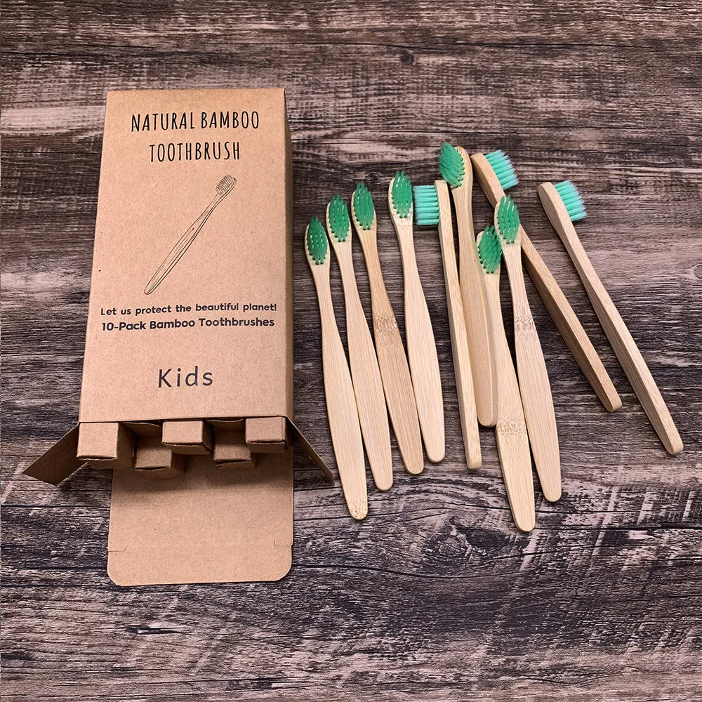 Eco friendly bamboo soft fibre toothbrush with biodegradable handle for adults