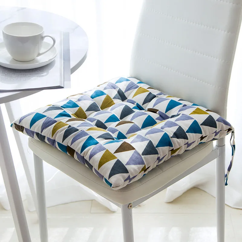 Square cotton linen chair cushion 40x40cm with polyester filling in home setting
