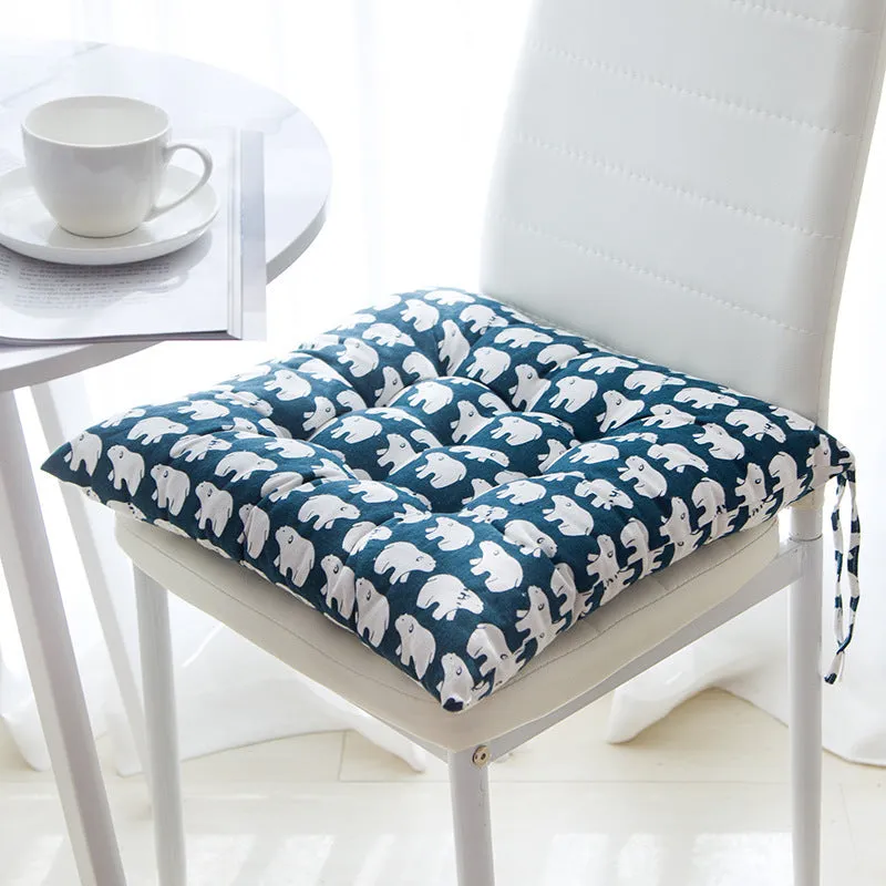 Square cotton linen chair cushion 40x40cm with polyester filling in home setting