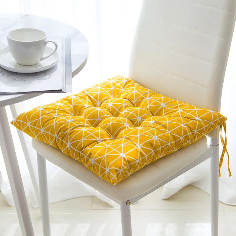 Square cotton linen chair cushion 40x40cm with polyester filling in home setting