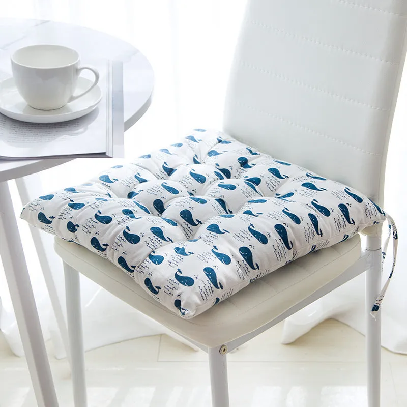Square cotton linen chair cushion 40x40cm with polyester filling in home setting