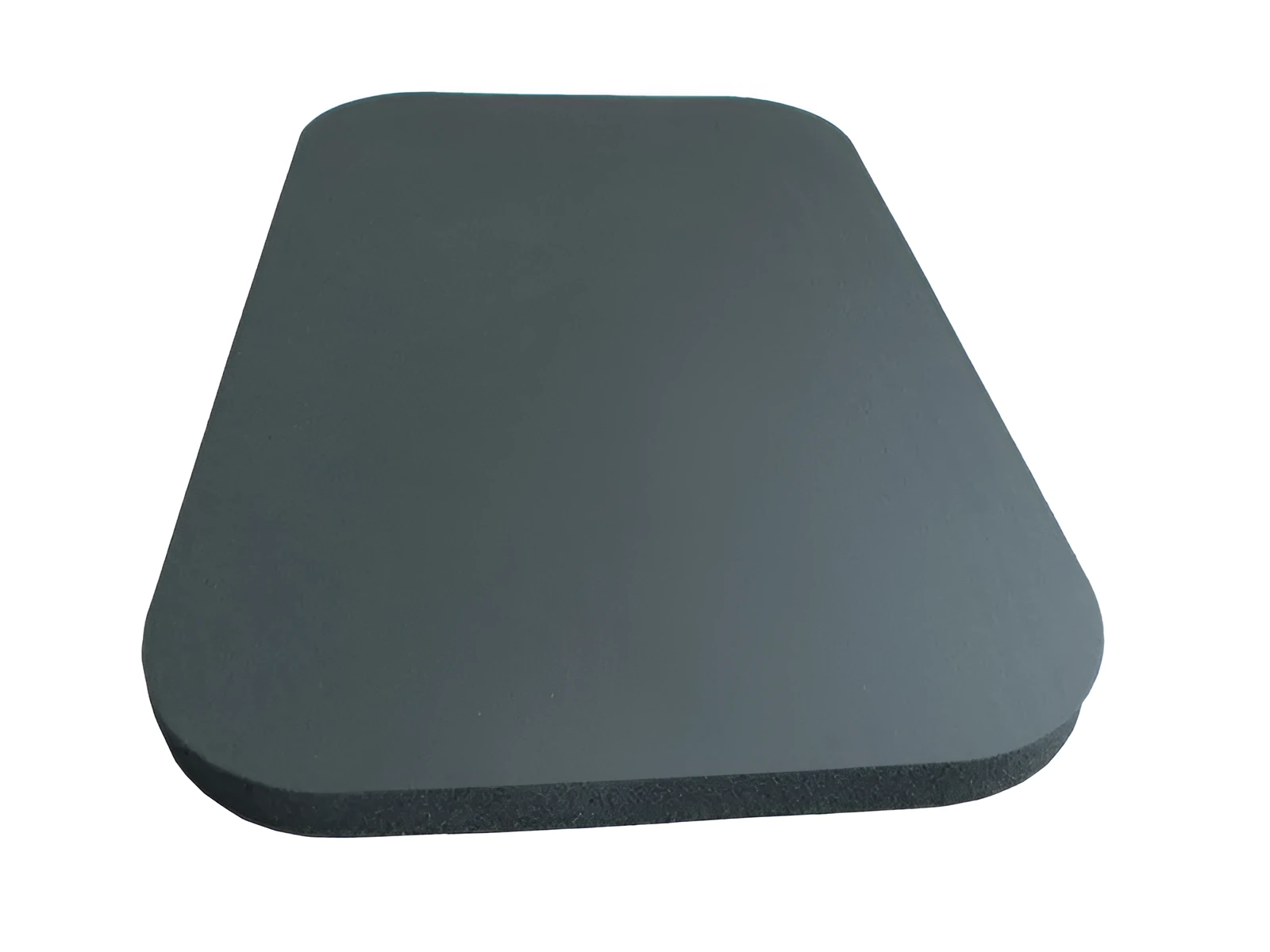 Black yoga knee pad 29x19x1.5cm NBR high density foam on floor with abdominal wheel