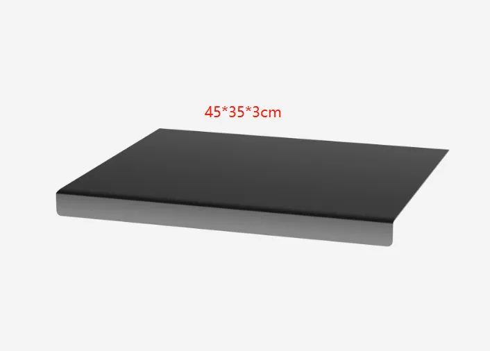 Transparent acrylic cutting board with anti-slip base, square shape, available in multiple sizes for kitchen use