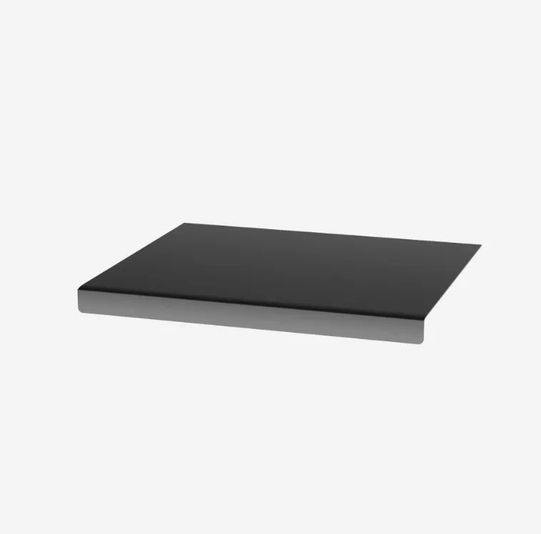 Transparent acrylic cutting board with anti-slip base, square shape, available in multiple sizes for kitchen use