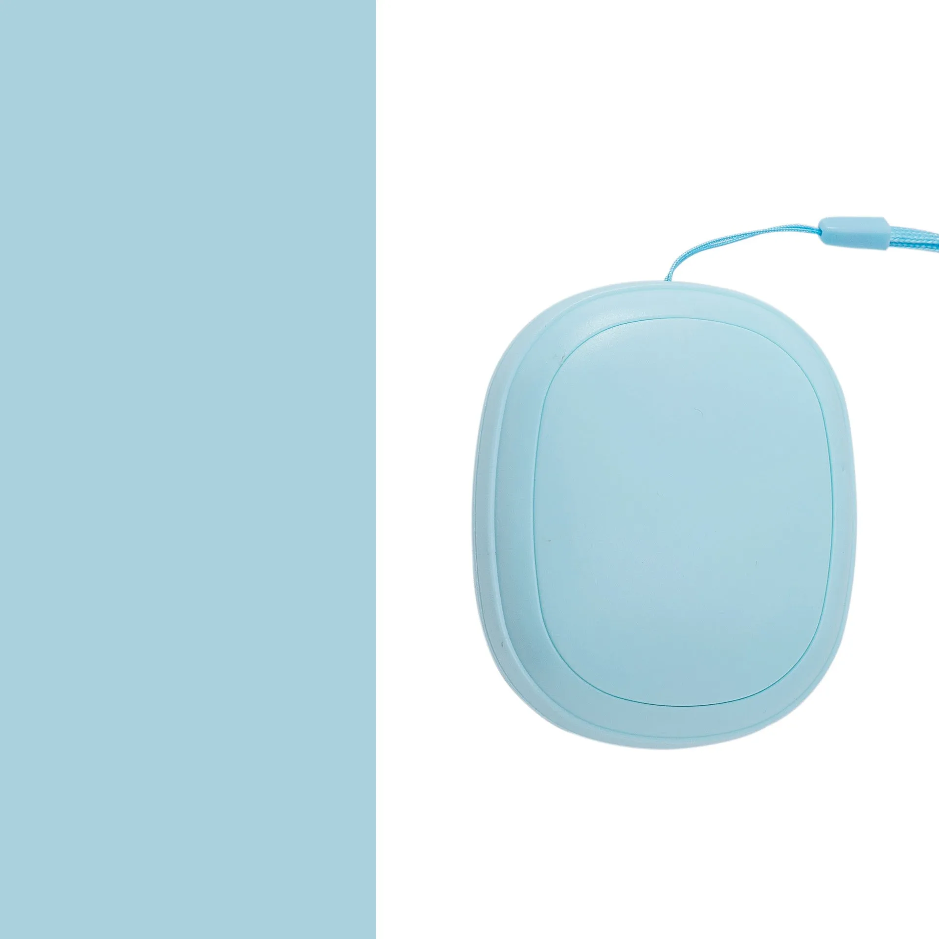 USB hand warmer in pink with three-gear temperature control and compact pebble design