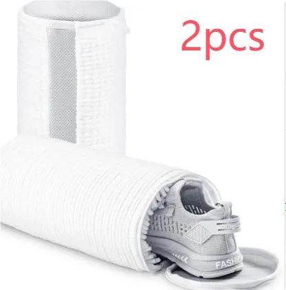 Shoe washing bag made of polyester in white colour, anti-deformation design for machine washing