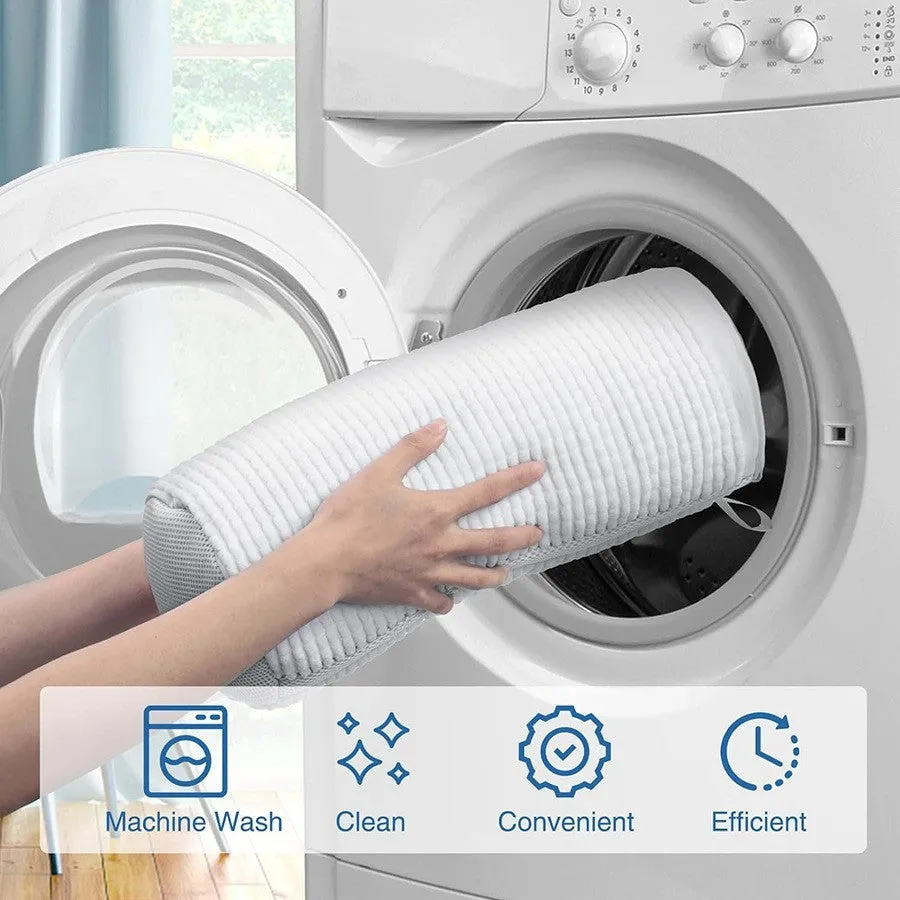 Shoe washing bag made of polyester in white colour, anti-deformation design for machine washing