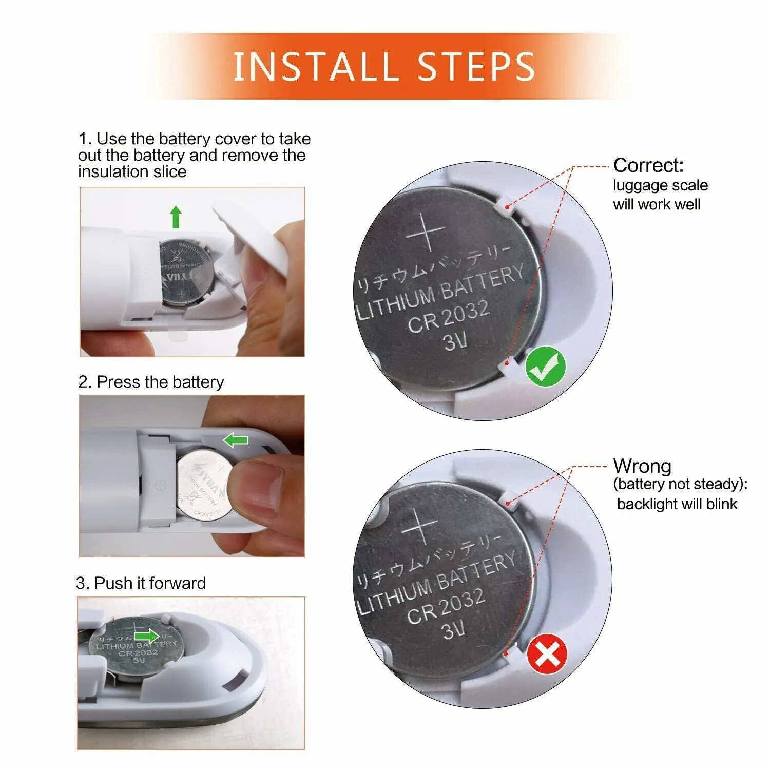 Portable silver LCD digital luggage scale with belt and backlit display showing weight in kg