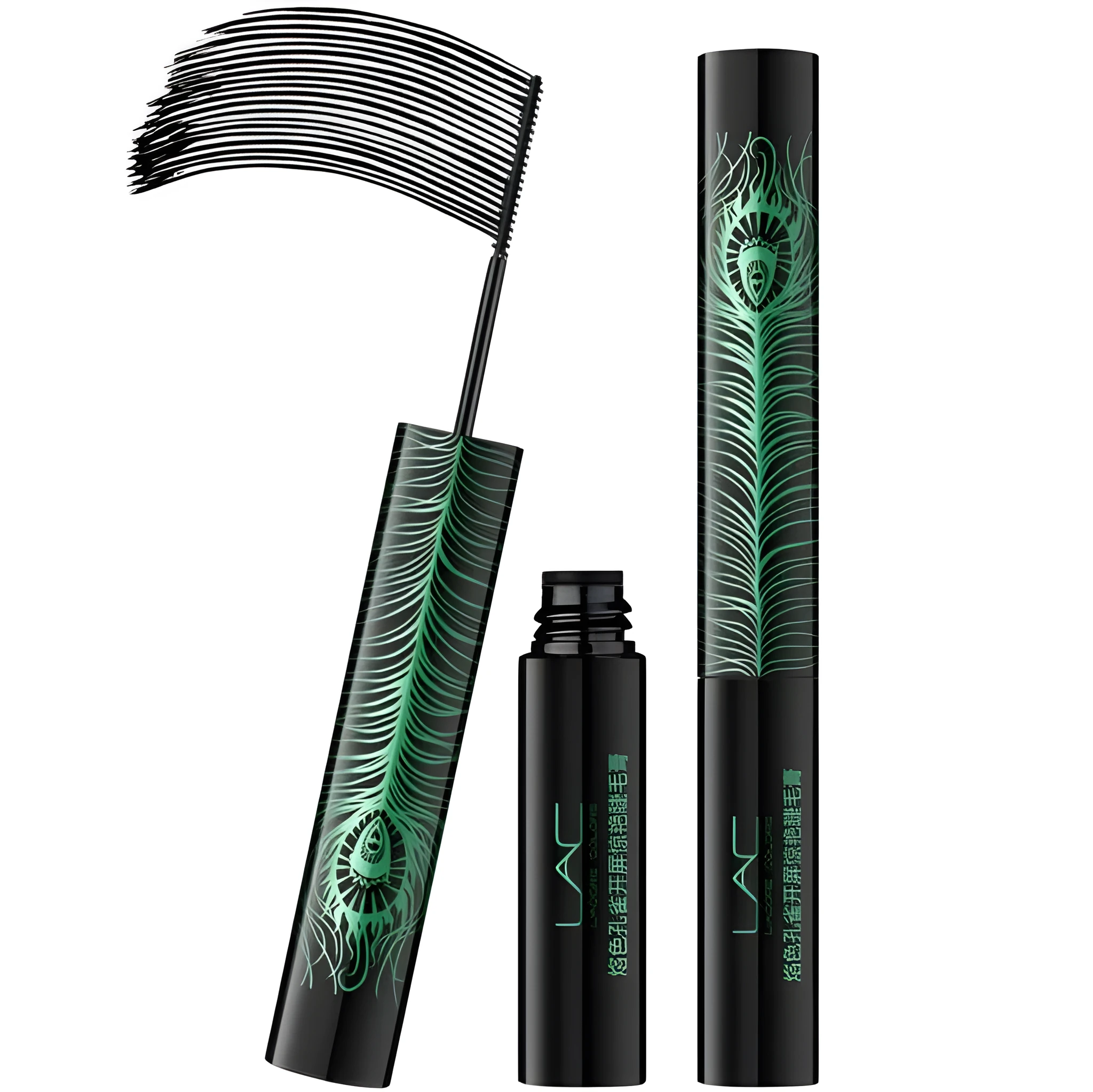Waterproof mascara in natural black with a wand for curling and lengthening lashes