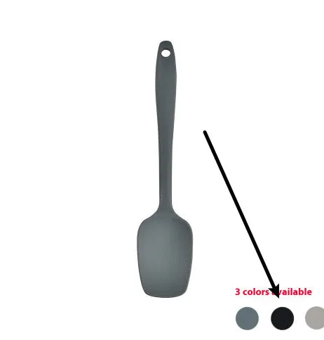 12-piece silicone kitchen utensil set in rotating storage bucket, including spatula, spoon, ladel, and egg beater on kitchen counter.