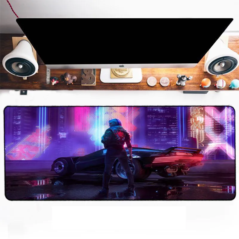 Gaming desk mat 300x800x3mm rubber base cloth top non-slip surface for PC gamers