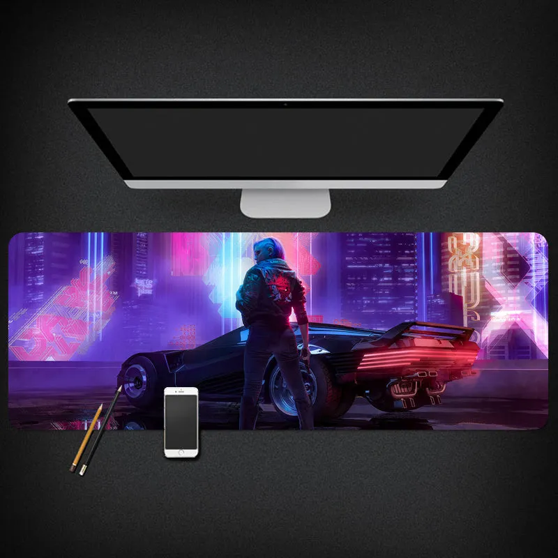Gaming desk mat 300x800x3mm rubber base cloth top non-slip surface for PC gamers