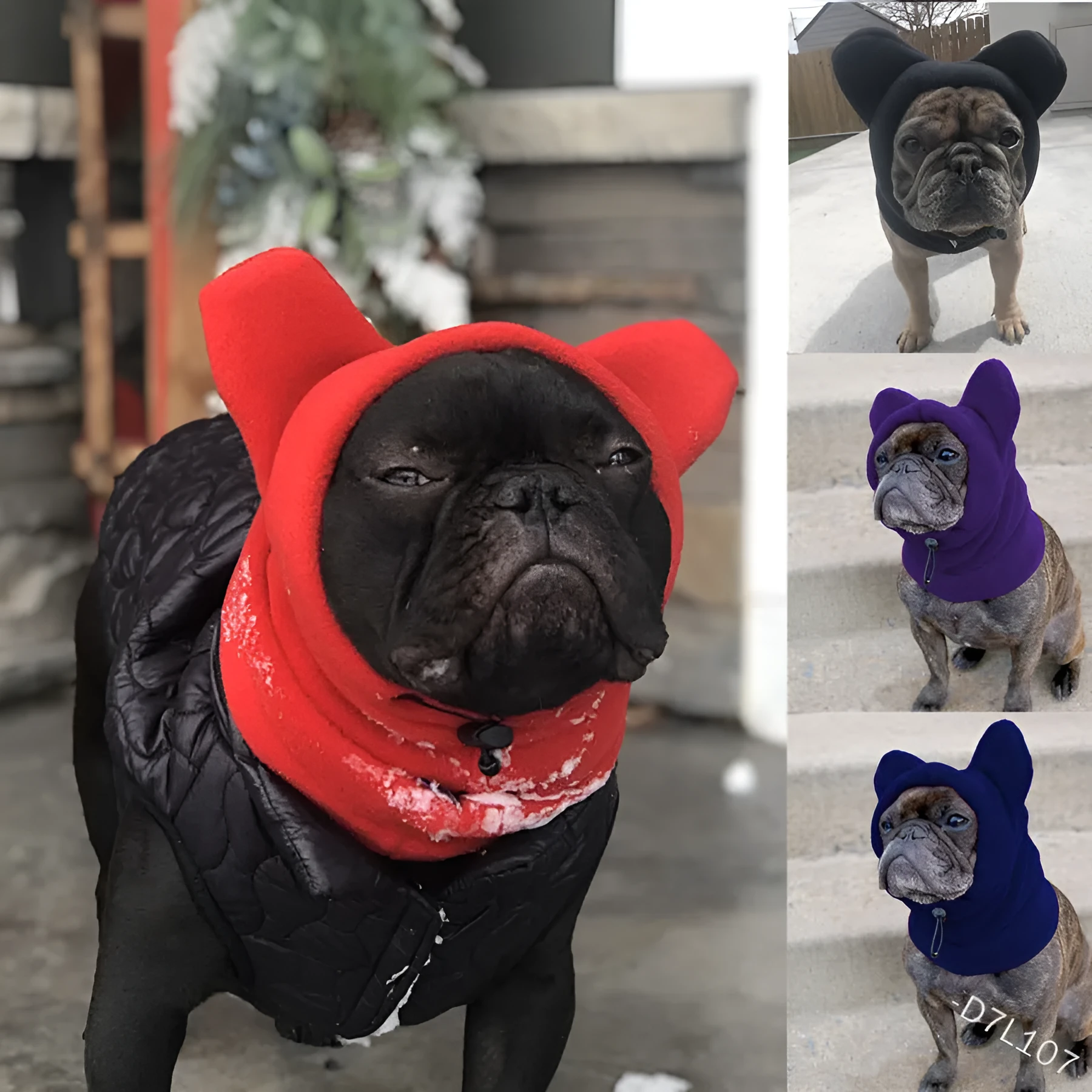 Polar fleece dog hat in purple for small to medium pets