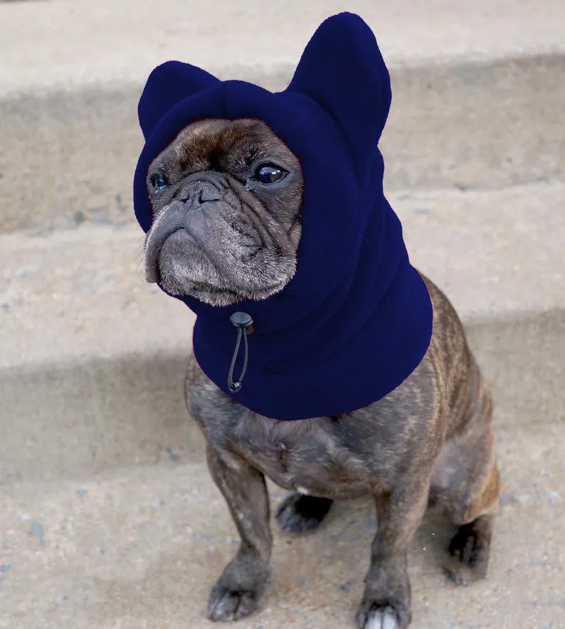 Polar fleece dog hat in purple for small to medium pets