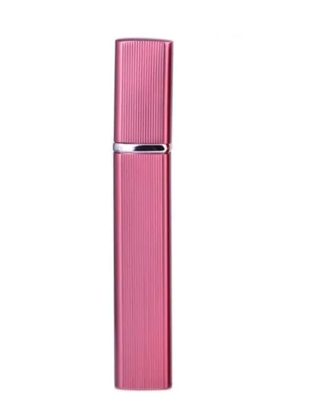 12ml aluminum perfume tube square empty bottle with glass liner in silver finish