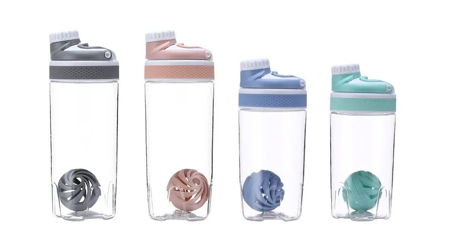 550ml protein nutrition shaker cup in blue, sealed lid, single-layer design for outdoor office use