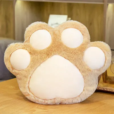 Plush semi surrounded cushion in paw shape on an office chair, available in multiple colours