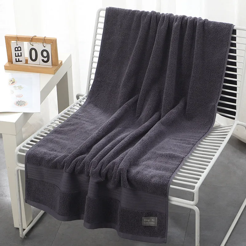 Pure cotton 500g bath towel in white, thickened and absorbent, 70x140cm, with custom logo option