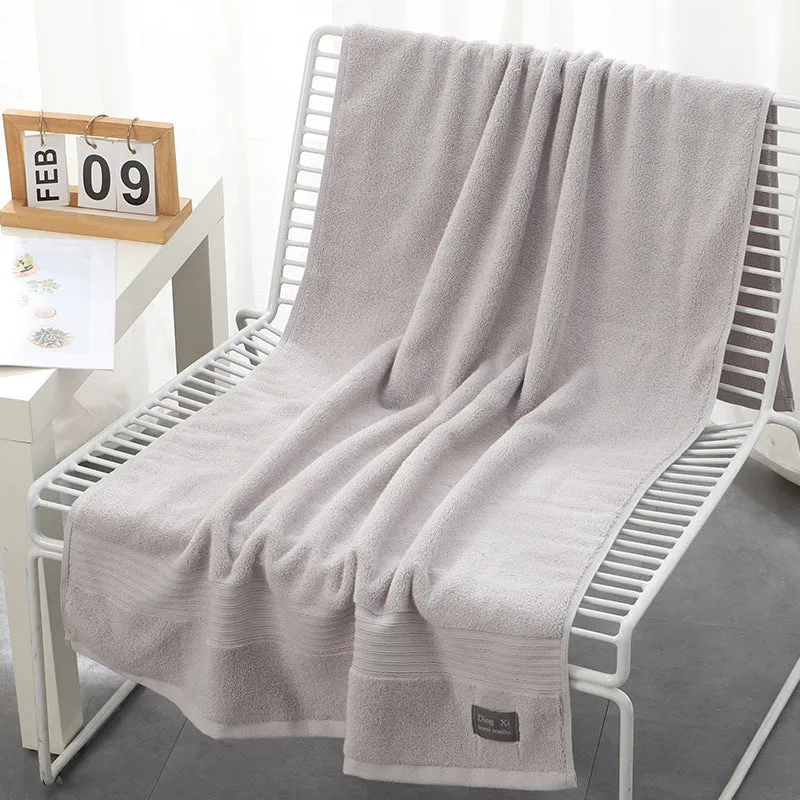 Pure cotton 500g bath towel in white, thickened and absorbent, 70x140cm, with custom logo option