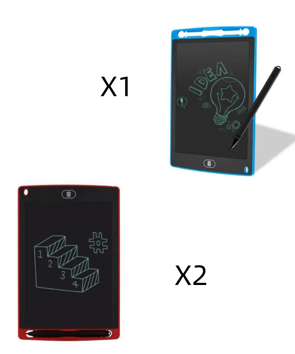 8.5 inch LCD writing board in blue with stylus pen and one-key clear button