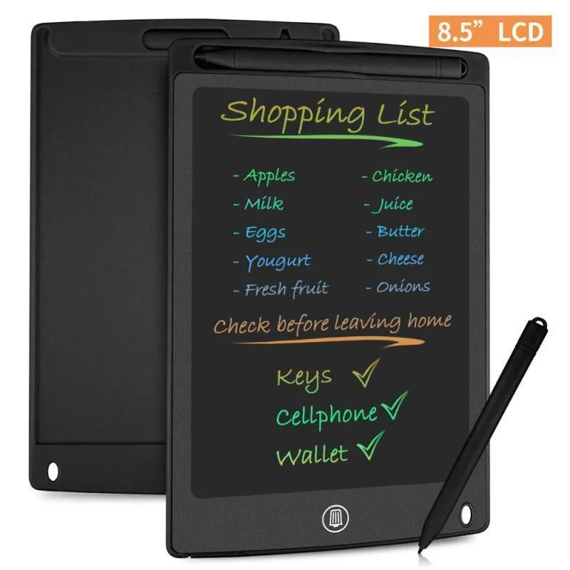 8.5 inch LCD writing board in blue with stylus pen and one-key clear button