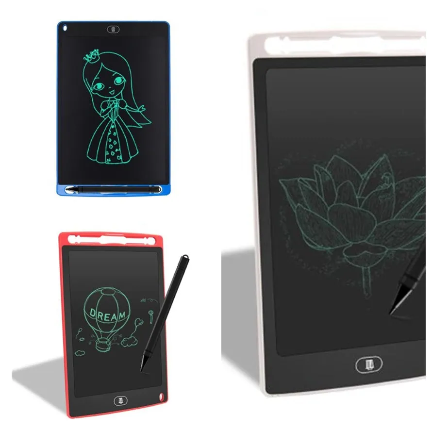 8.5 inch LCD writing board in blue with stylus pen and one-key clear button