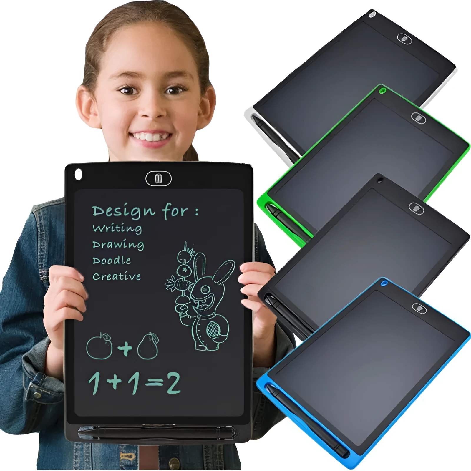 8.5 inch LCD writing board in blue with stylus pen and one-key clear button