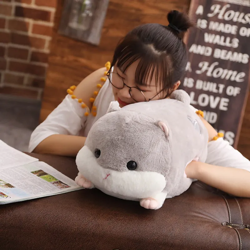 Cute hamster pillow in cotton fabric with PP cotton filling, available in 50cm 70cm 90cm sizes and four colours