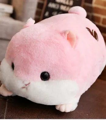 Cute hamster pillow in cotton fabric with PP cotton filling, available in 50cm 70cm 90cm sizes and four colours