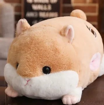Cute hamster pillow in cotton fabric with PP cotton filling, available in 50cm 70cm 90cm sizes and four colours