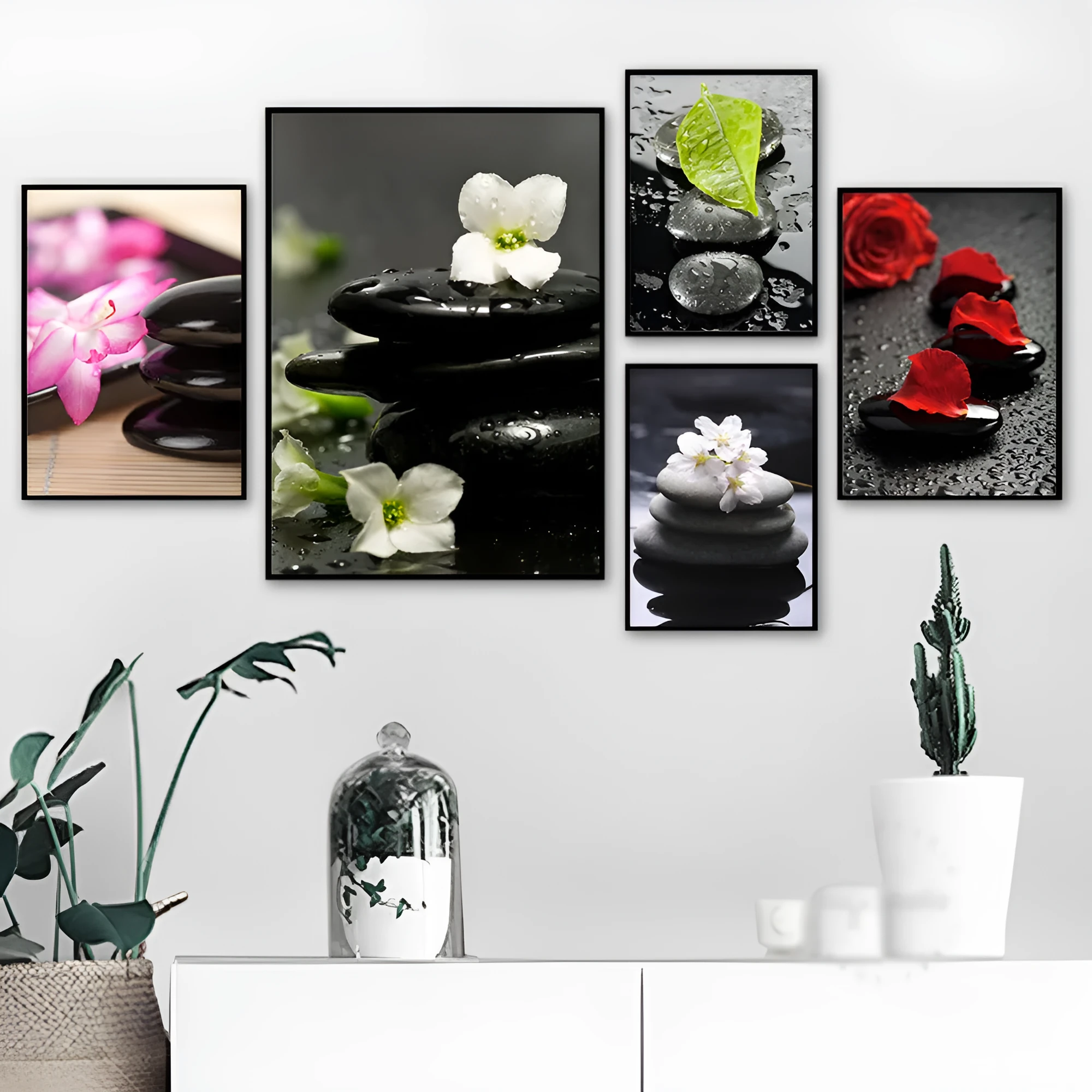 Canvas wall art poster with spa orchid motif, fashion simplicity style, multiple sizes available