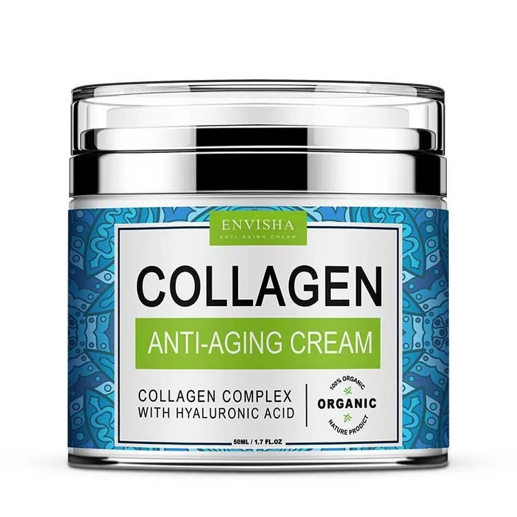 50g collagen cream with retinol and Vitamin E in a white tub, front view